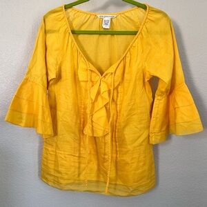 DIANE Von FURSTENBERG | Ruffle Cotton Blouse - Size 4